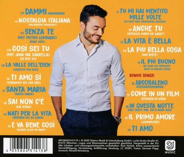 Albumcover mit einem Mann und einer Titelliste.