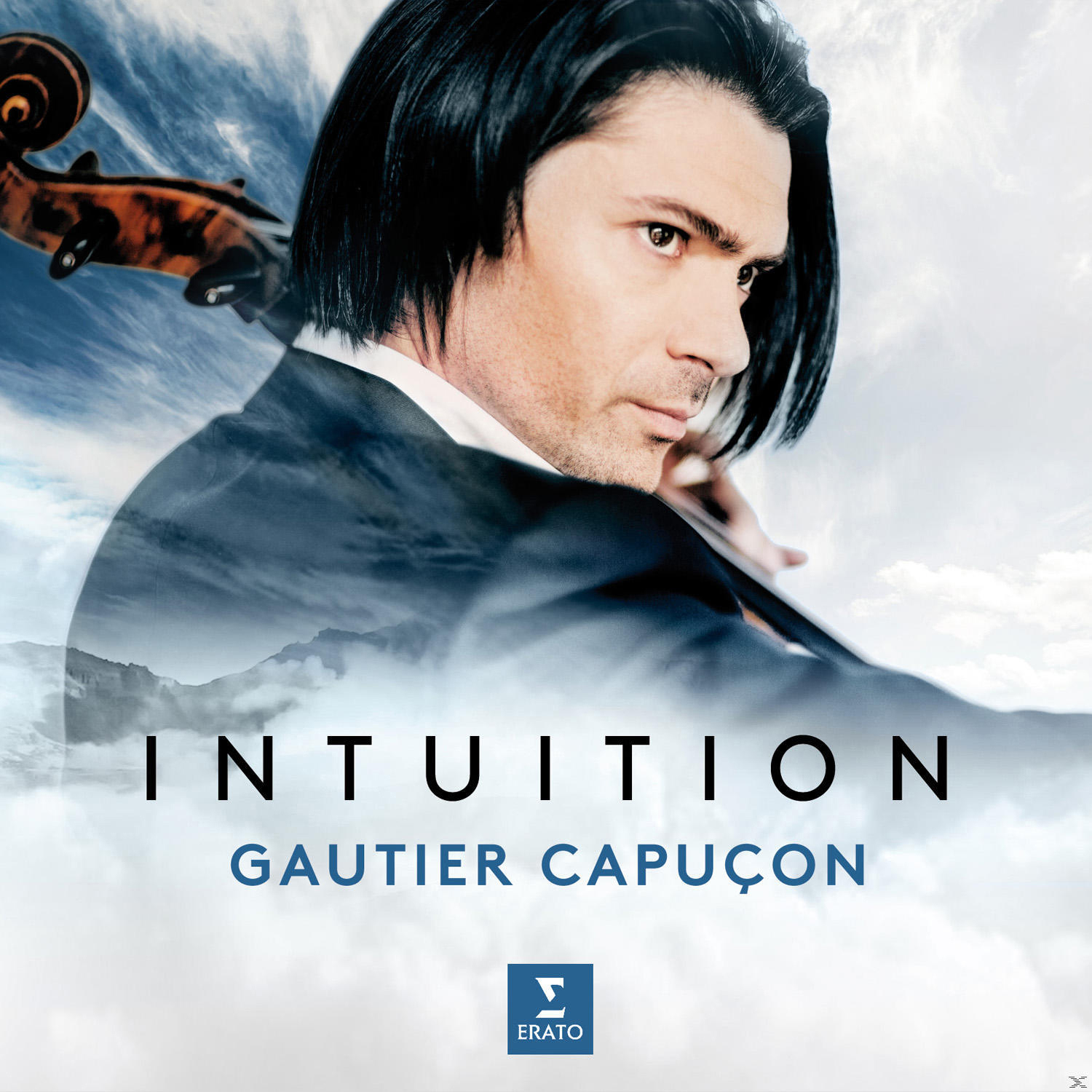 Albumcover: Mann mit Cello. Text: INTUITION, Gautier Capuçon.