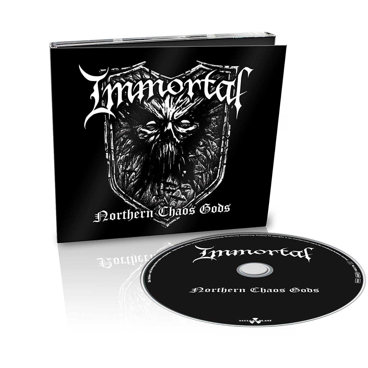Az Immortal album borítója. A borító fekete, fehér logóval és szöveggel.