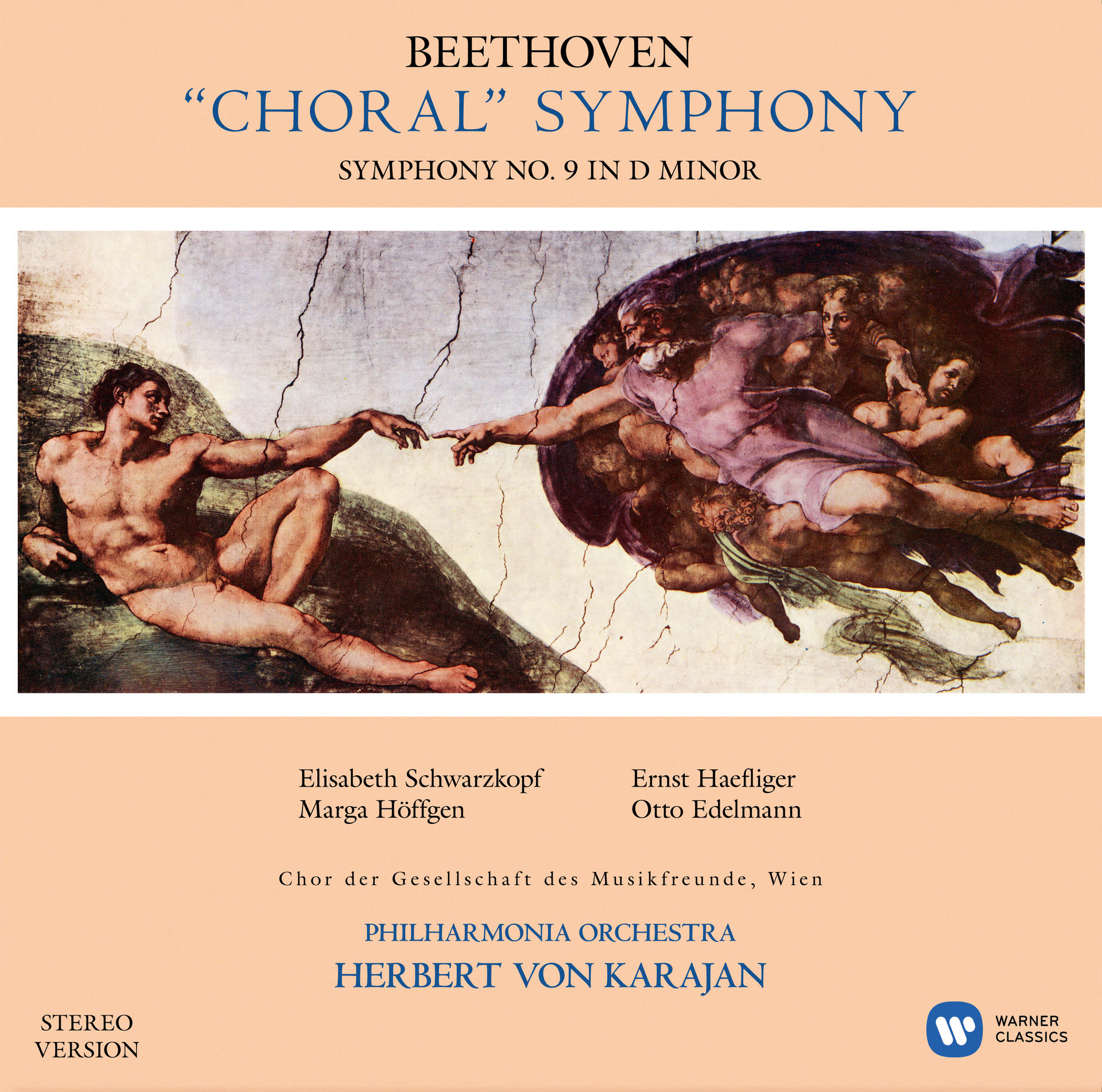 Beethoven 9. szimfóniája, 'Choral', Michelangelo Ádám teremtése festményével.
