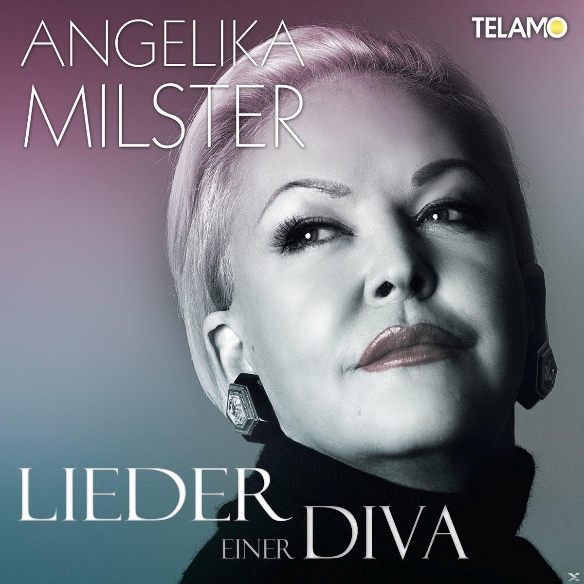 Albumcover einer Frau mit stilisiertem Porträt, Text 'Lieder einer Diva'.