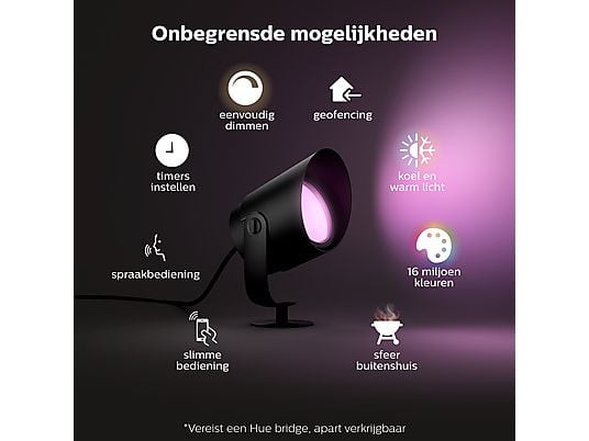 PHILIPS HUE Lily XL-tuinspot - wit en gekleurd licht