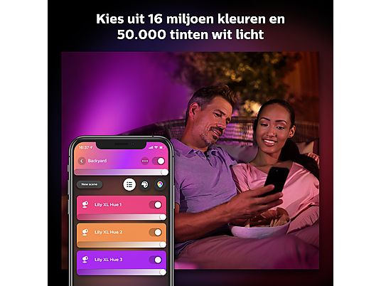 PHILIPS HUE Lily XL-tuinspot - wit en gekleurd licht