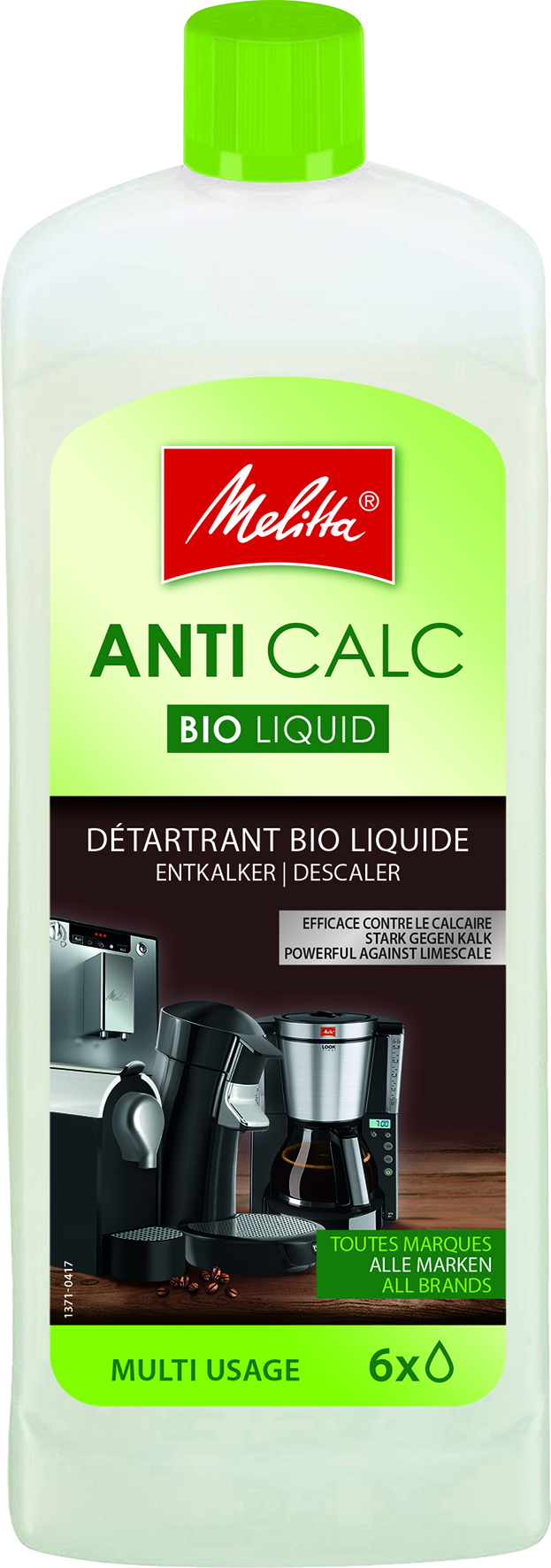 Melitta Descalcificador Limpiador express cafeteras goteo biodegradable 6 usos 250 0.25 litros muliusos para anti calc liquid multiusos 250ml