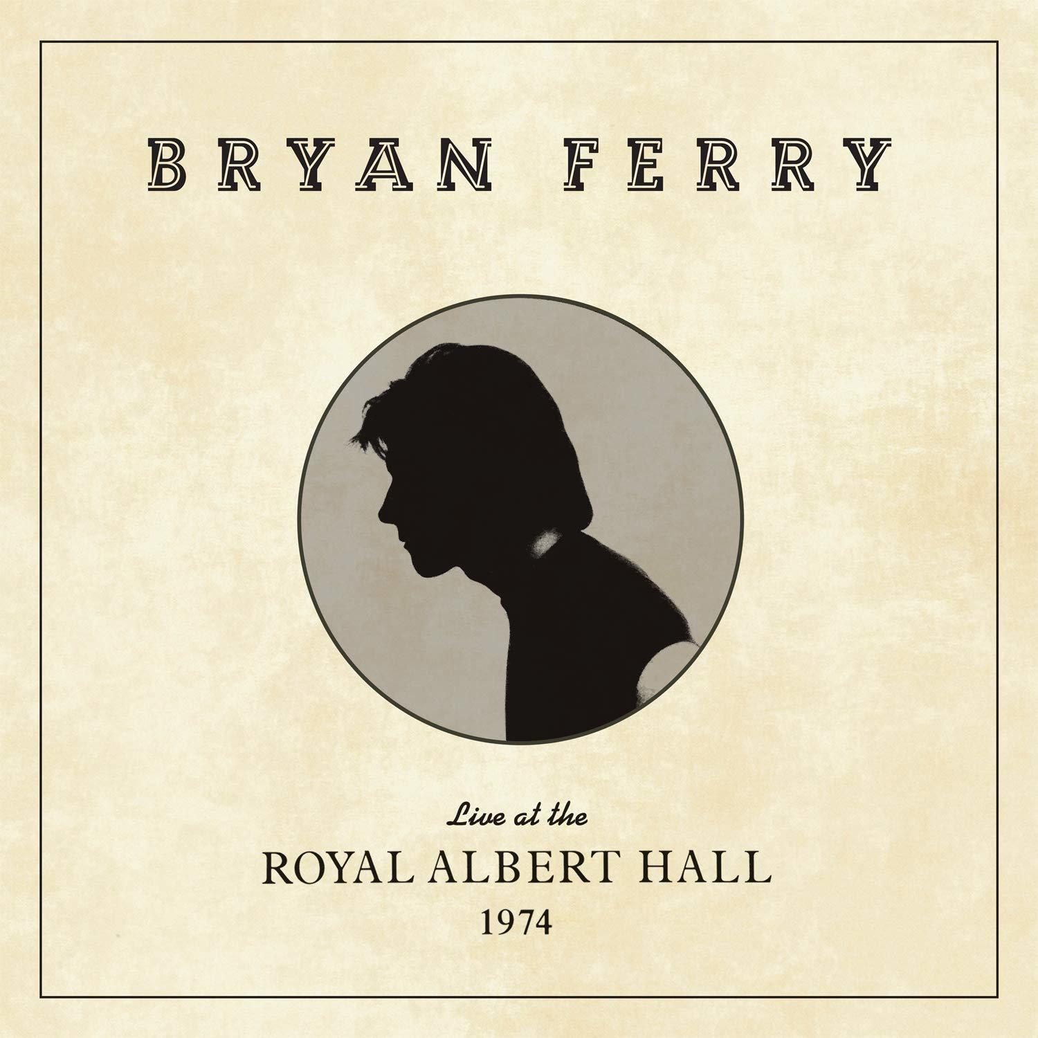 Pochette d'album avec une silhouette d'homme. Titre : Live at the Royal Albert Hall 1974. Fond beige.