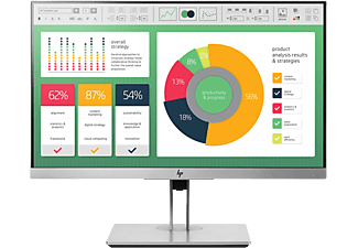 HP EliteDisplay E223 - Monitore, 21.5 ", Full-HD, 60 Hz, Argento/Nero