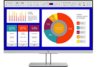 HP EliteDisplay E243p - Monitore, 23.8 ", Full-HD, 60 Hz, Argento/Nero