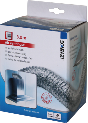Scanpart Aluminum Air Exhaust Hose 125 mm 3 meters
