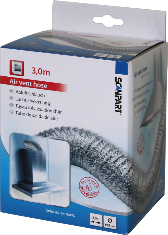 Scanpart Aluminum Air Exhaust Hose 125 mm 3 meters