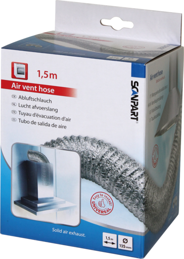 Scanpart Aluminum Air Exhaust Hose 125mm 1.5m