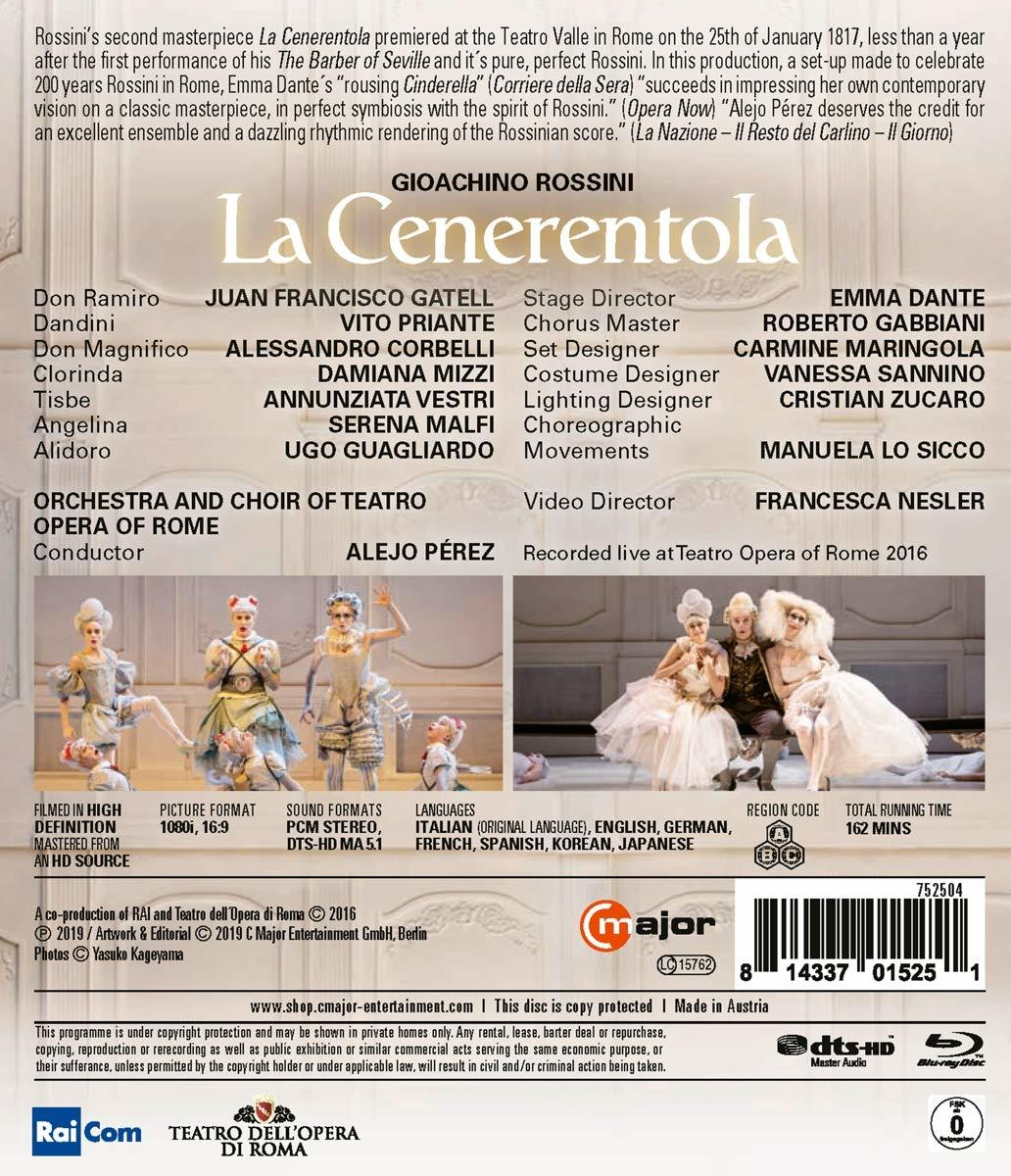 DVD-Cover: Opernplakat 'La Cenerentola'. Besetzung, Titel und Credits sind angezeigt.