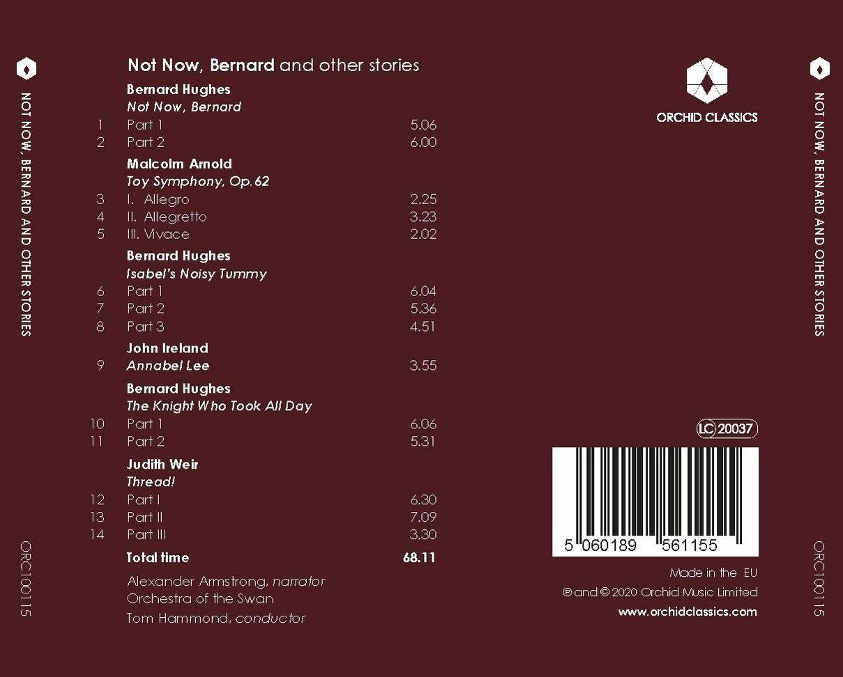 Albumrückseite mit Songtiteln und Informationen, dunkler Hintergrund.