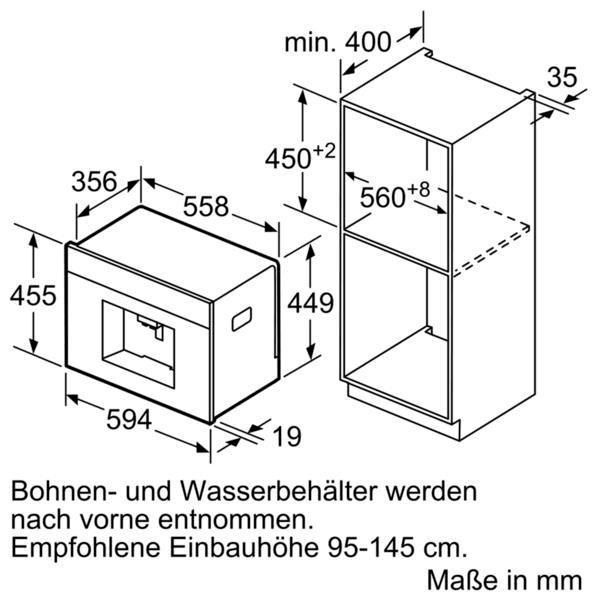 SIEMENS CT636LES6 Einbaukaffeevollautomat (385 mm)