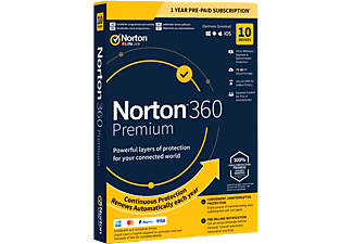 NORTONLIFELOCK Norton 360 Premium (75GB, 1 användare, 10 enheter, 1 år)