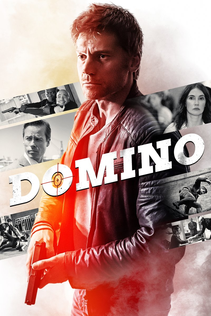 Affiche de film, homme avec une arme et d'autres images de personnes dans un collage.