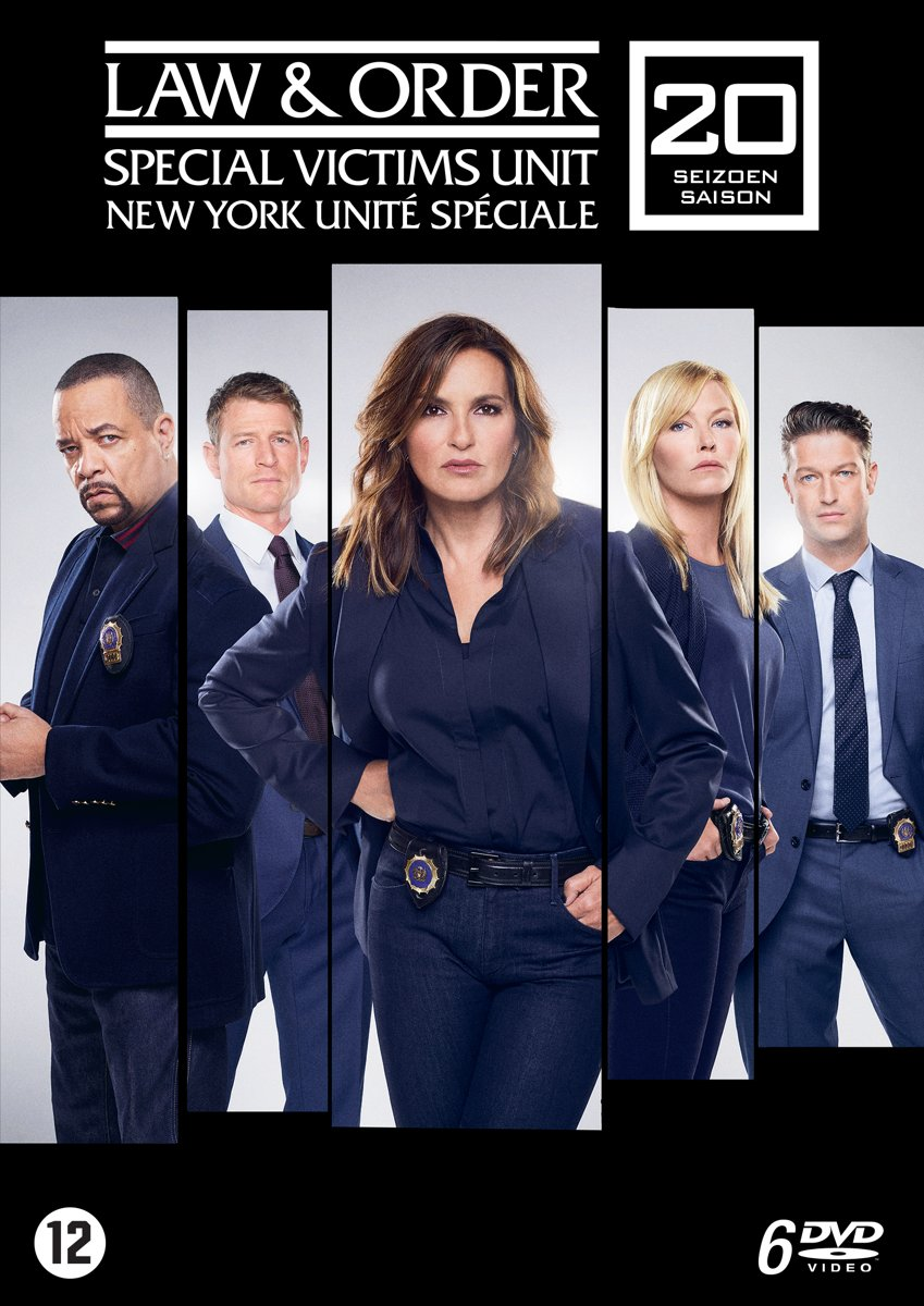 Couverture DVD de Law & Order : Special Victims Unit avec photos de la distribution et le logo de la saison 20.