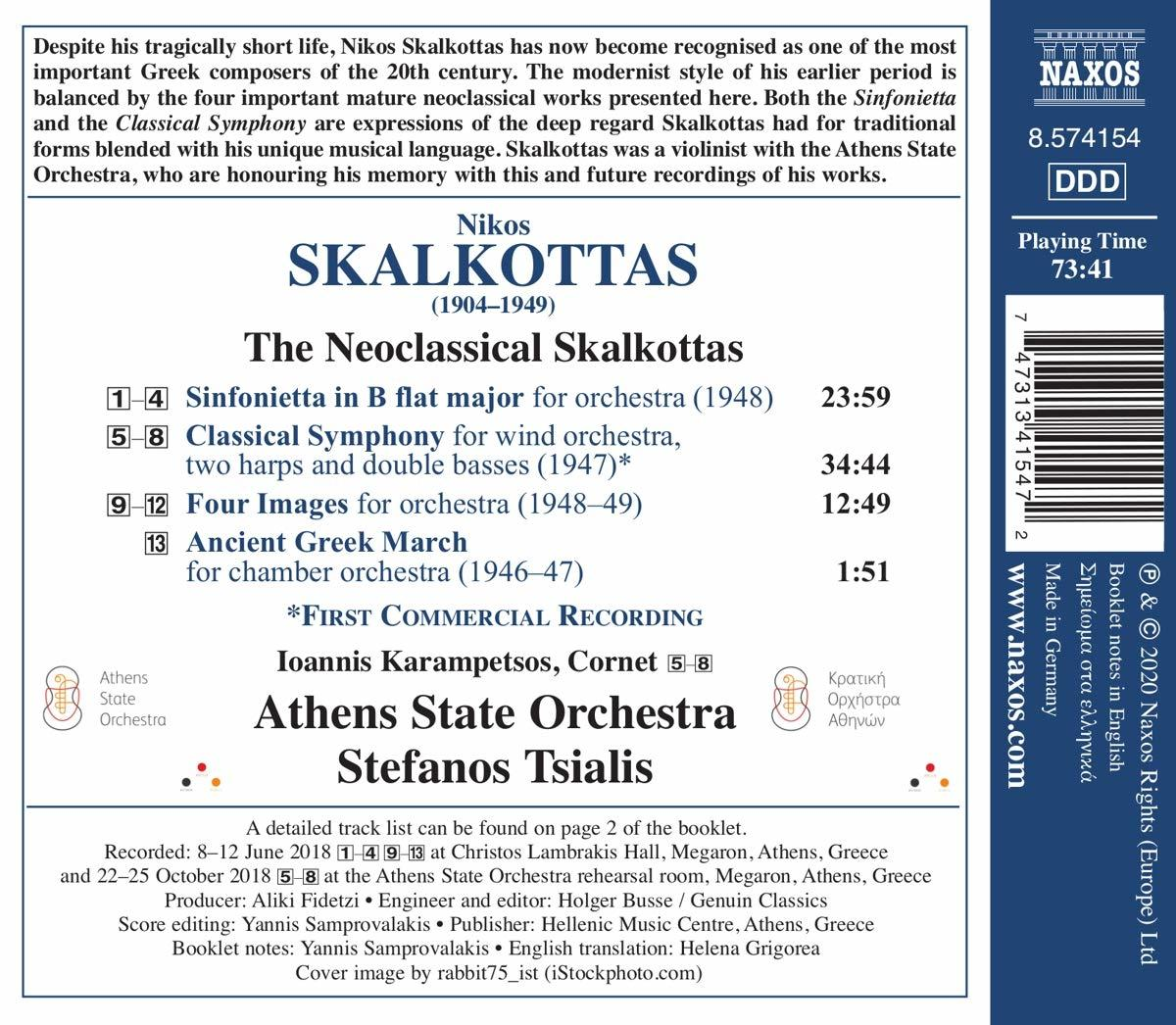 Stefanos Tsialis, Athens State Orchestra - The Neoclassical Skalkottas  - (CD)