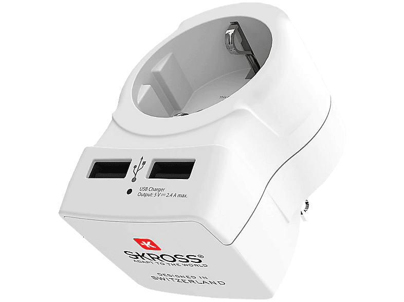 Skross Travel Adapter Europe to USA with 2x USB
