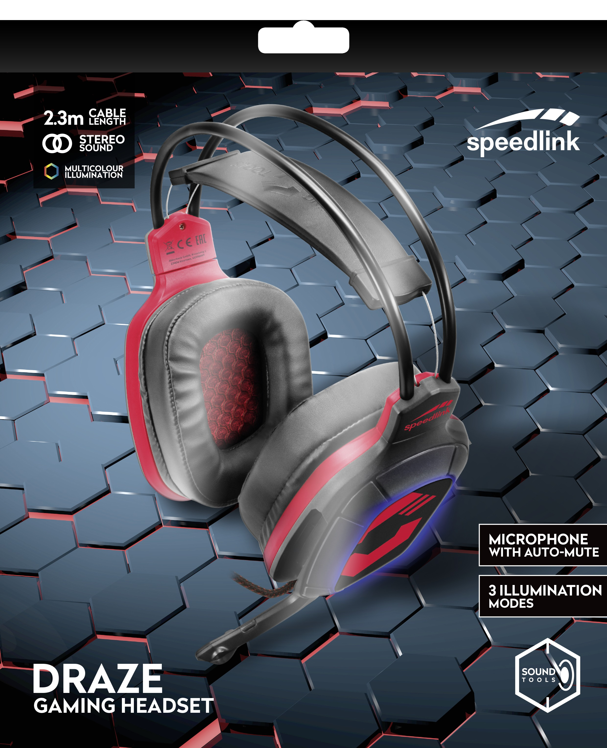 SPEEDLINK DRAZE, Over-ear Gaming Headset Schwarz/Rot