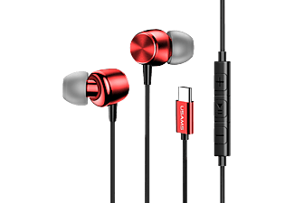 USAMS HSEP3102 Vezetékes headset Type-C kimenettel, piros