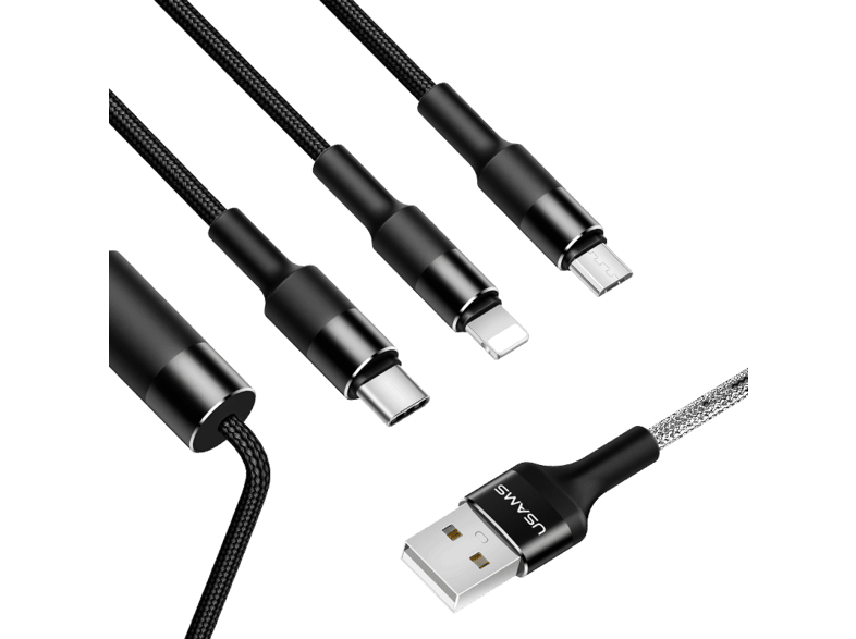 Usams Sj2193in1101 3 Az 1 Ben Toltokabel Micro Usb Lightning Type C Fekete Media Markt Online Vasarlas