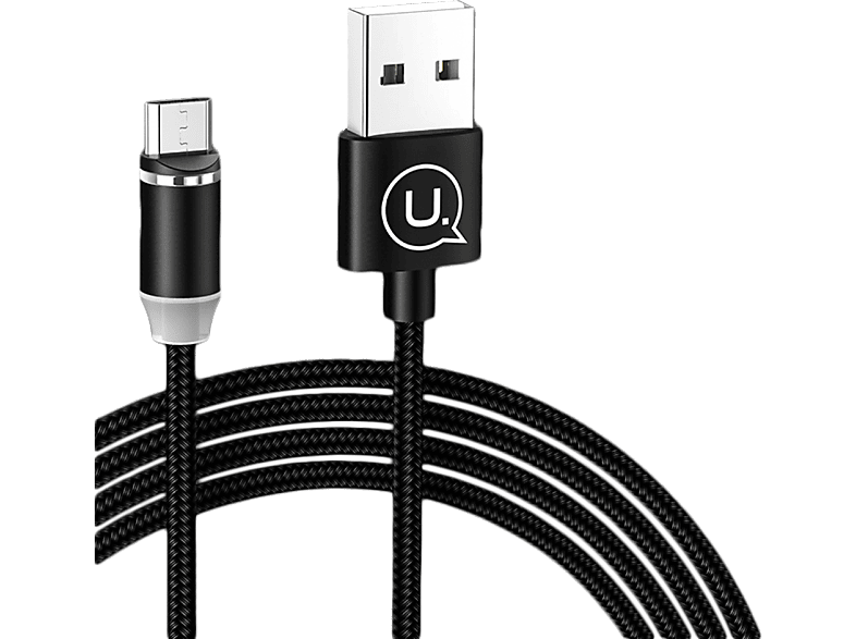 USAMS SJ294USB01 Mágneses Micro USB töltőkábel, fekete