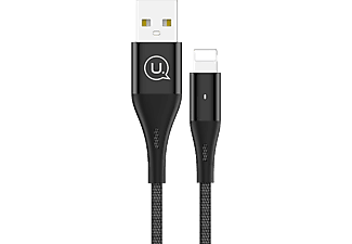 USAMS SJ209USB01 Lightning töltőkábel, 2m, fekete