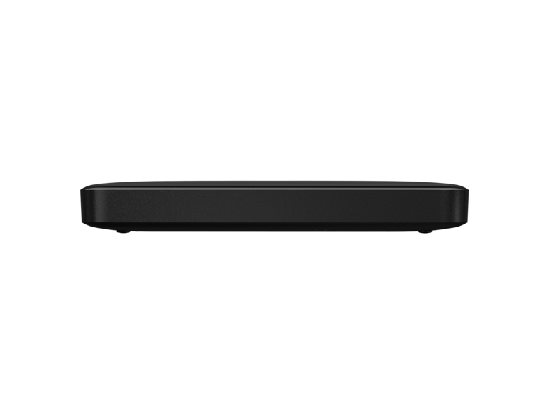A black, rectangular device, likely a media player or similar, against a black backdrop.