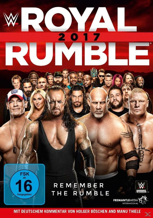 Filmcover, eine Gruppe von Wrestlern. Der Titel lautet 'WWE Royal Rumble 2017'.