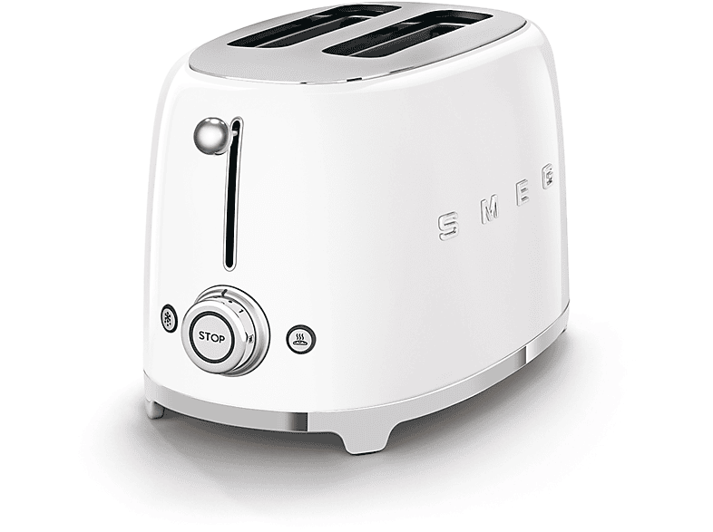 Smeg TSF01WHEU Toaster (Weiß, 950 Watt, Schlitze: 2)