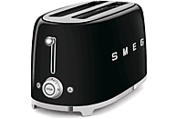 SMEG Retro Style Langschlitz-Toaster, 2-Schlitz, Schwarz TSF02BLEU