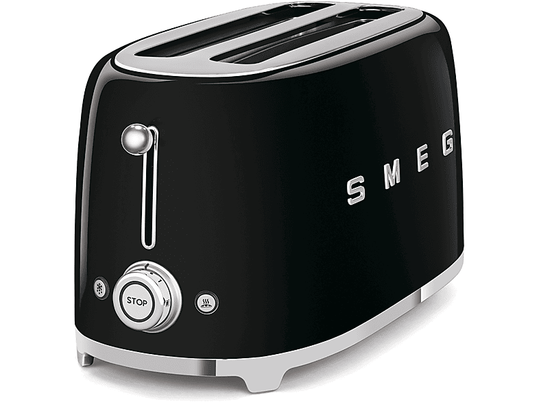 SMEG TSF02BLEU Retro Style Toaster (Schwarz, 1500 Watt, Schlitze 2
