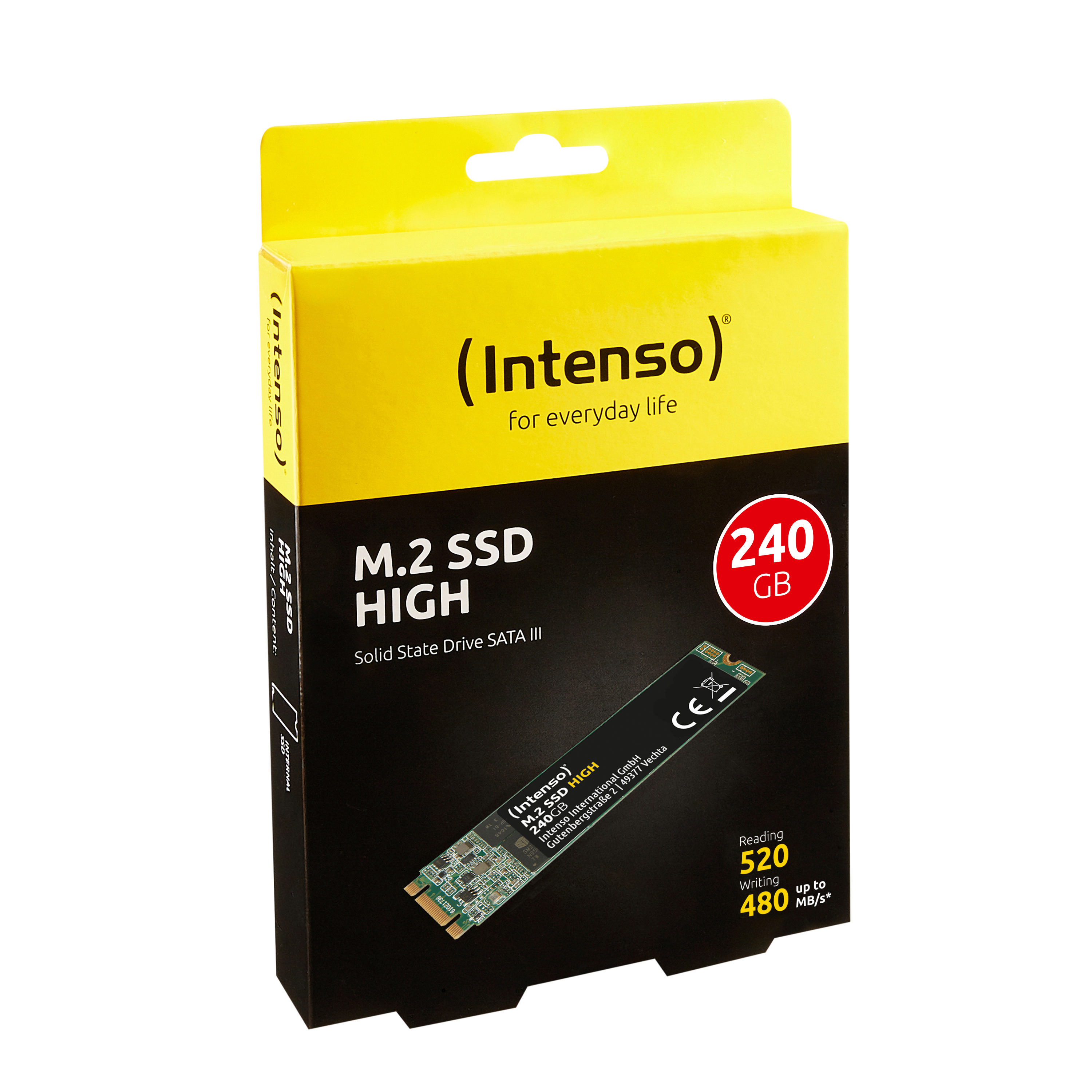 INTENSO High Performance Festplatte Retail, 240 GB SSD M.2 via SATA, intern