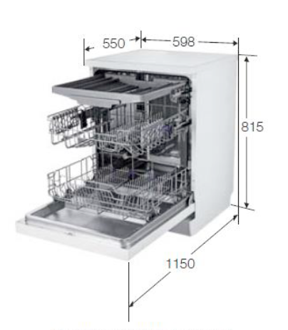 SAMSUNG DW60M6044US Geschirrspüler (unterbaufähig, 598 mm breit, 44 dB (A), E)