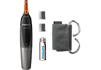 PHILIPS PHILIPS NOSETRIMMER Series 3000 NT3160 - Rifinitore peli naso/orecchie (Nero/grigio)