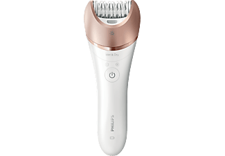 PHILIPS PHILIPS Bre644/00 Wet&Dry - Depilatore - Impugnatura a forma di S - Blanc/marrone - Epilatore (Bianco)