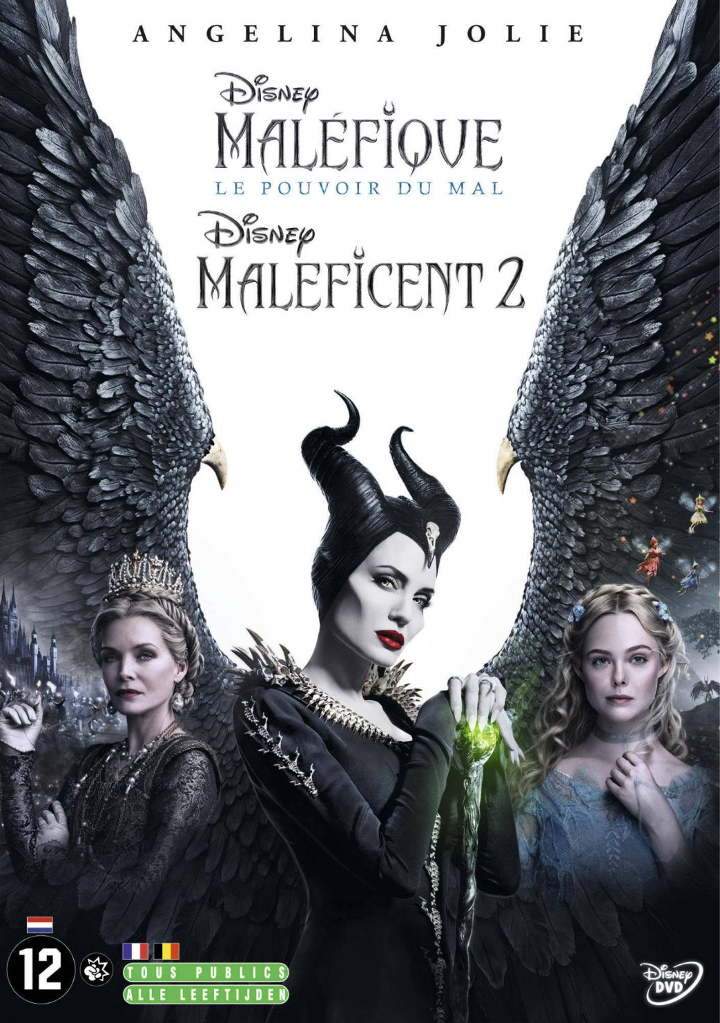 Movie poster with Angelina Jolie, Michelle Pfeiffer, and Elle Fanning from Maleficent.