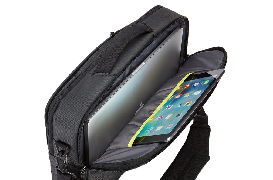 Maletín para portátil - Thule 3203427, Hasta 15.6", Universal, Nylon, Resistente, Trolley strap, Negro