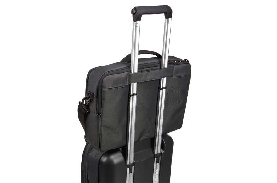 Maletín para portátil - Thule 3203427, Hasta 15.6", Universal, Nylon, Resistente, Trolley strap, Negro