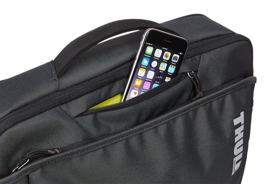 Maletín para portátil - Thule 3203427, Hasta 15.6", Universal, Nylon, Resistente, Trolley strap, Negro