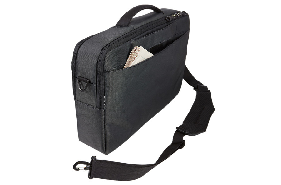 Maletín para portátil - Thule 3203427, Hasta 15.6", Universal, Nylon, Resistente, Trolley strap, Negro