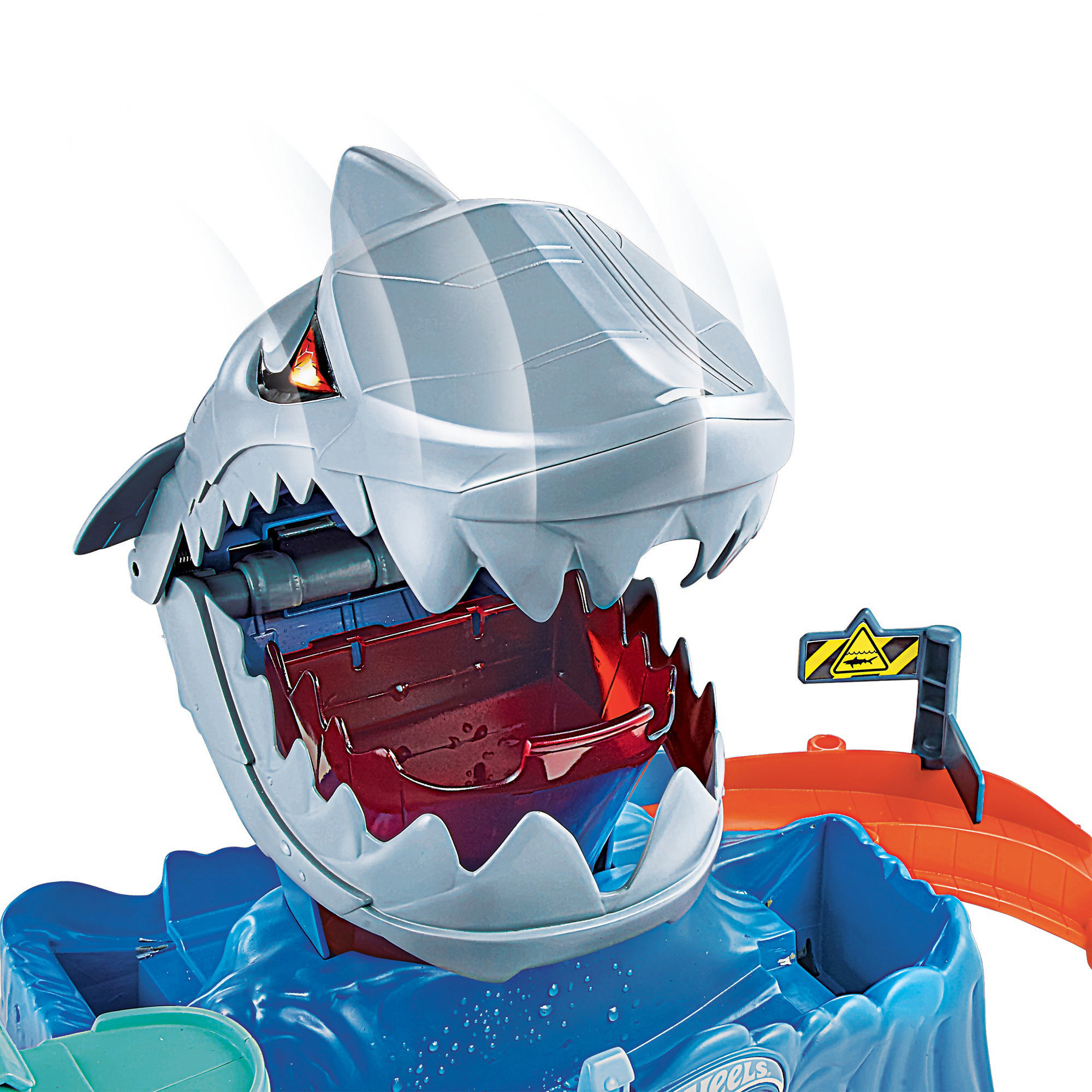 HOT WHEELS Robo-Hai-Angriff Spielset mit Looping inklusive 1 Spielzeugauto mit Farbwechsel