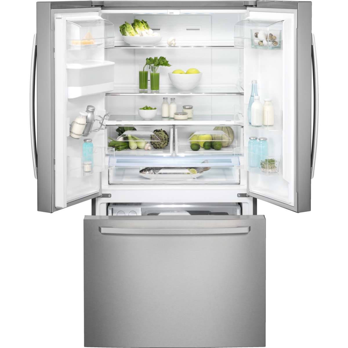ELECTROLUX EN6086MOX  (+) Frech Door Gardırop Tipi Buzdolabı A++ Inox