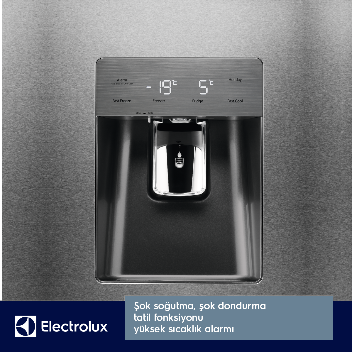 ELECTROLUX EN6086MOX  (+) Frech Door Gardırop Tipi Buzdolabı A++ Inox