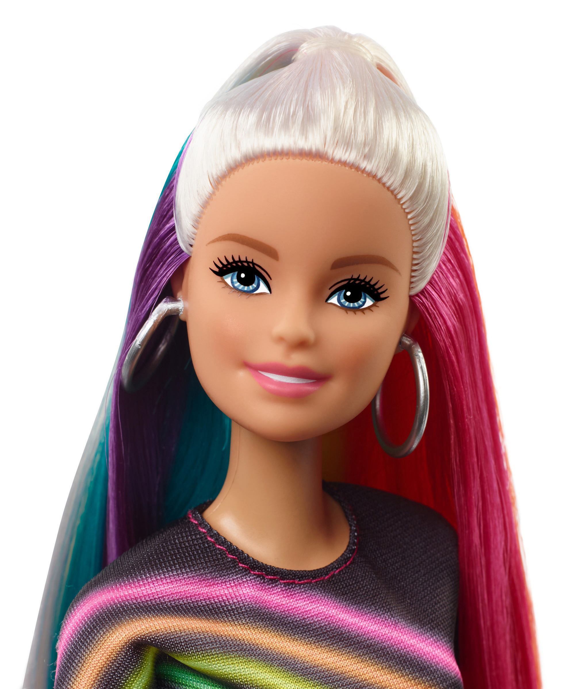 BARBIE Regenbogen Glitzerhaar (blond) Puppe Mehrfarbig