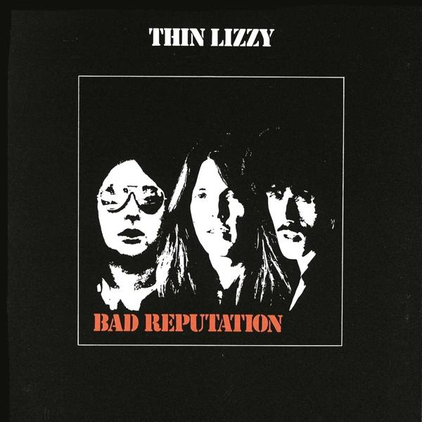 Albumhoes, zwarte achtergrond, gezichten van drie mensen, tekst: Thin Lizzy.
