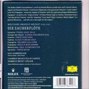 Rückseite einer Musik-CD, mit Text über die Oper Die Zauberflöte.