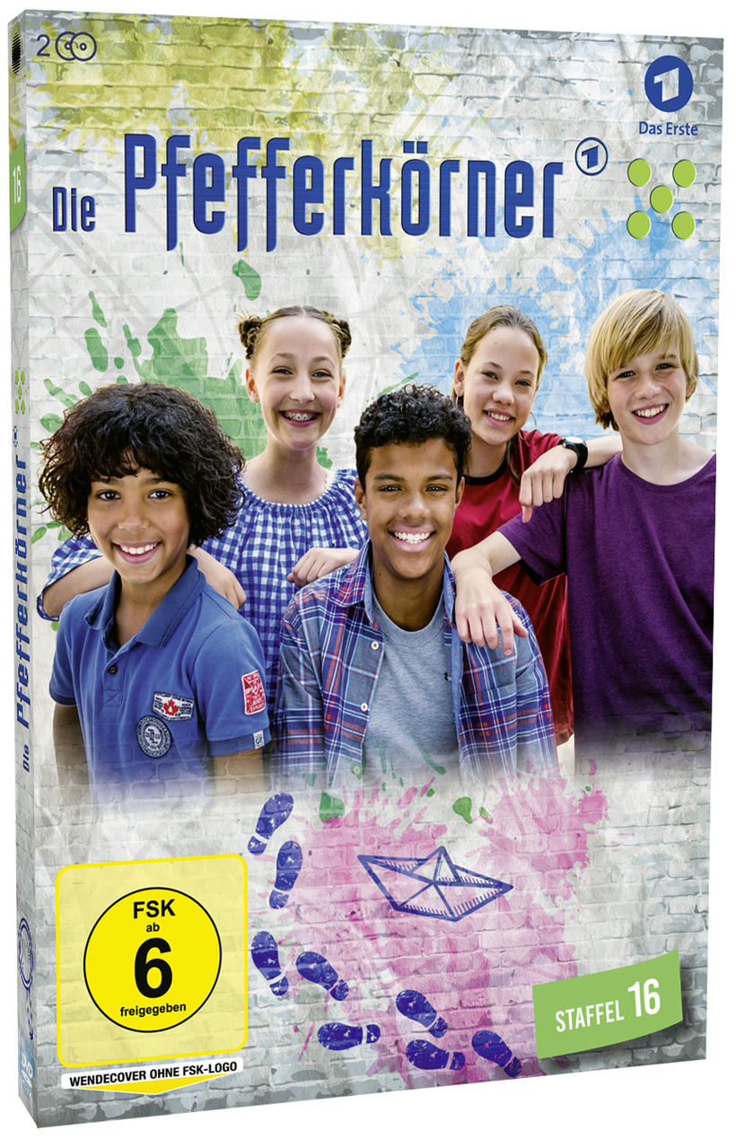 DVD-Cover mit fünf lächelnden Kindern, Backsteinmauer, Text auf Deutsch.