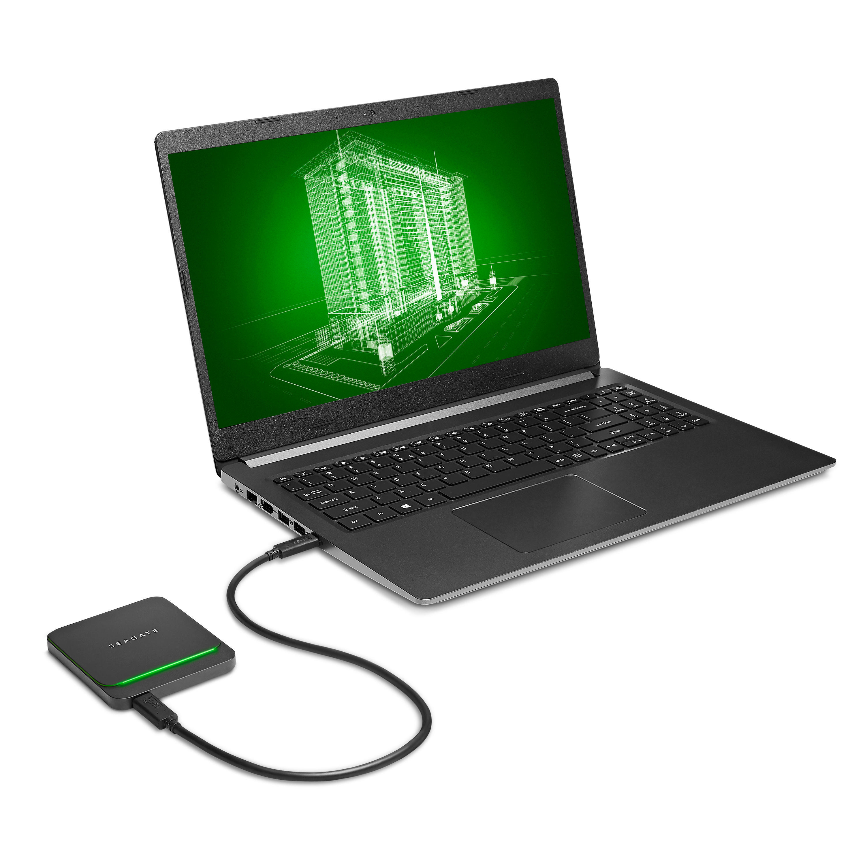 SEAGATE BarraCuda Fast SSD Festplatte, 2 TB SSD, extern, Schwarz