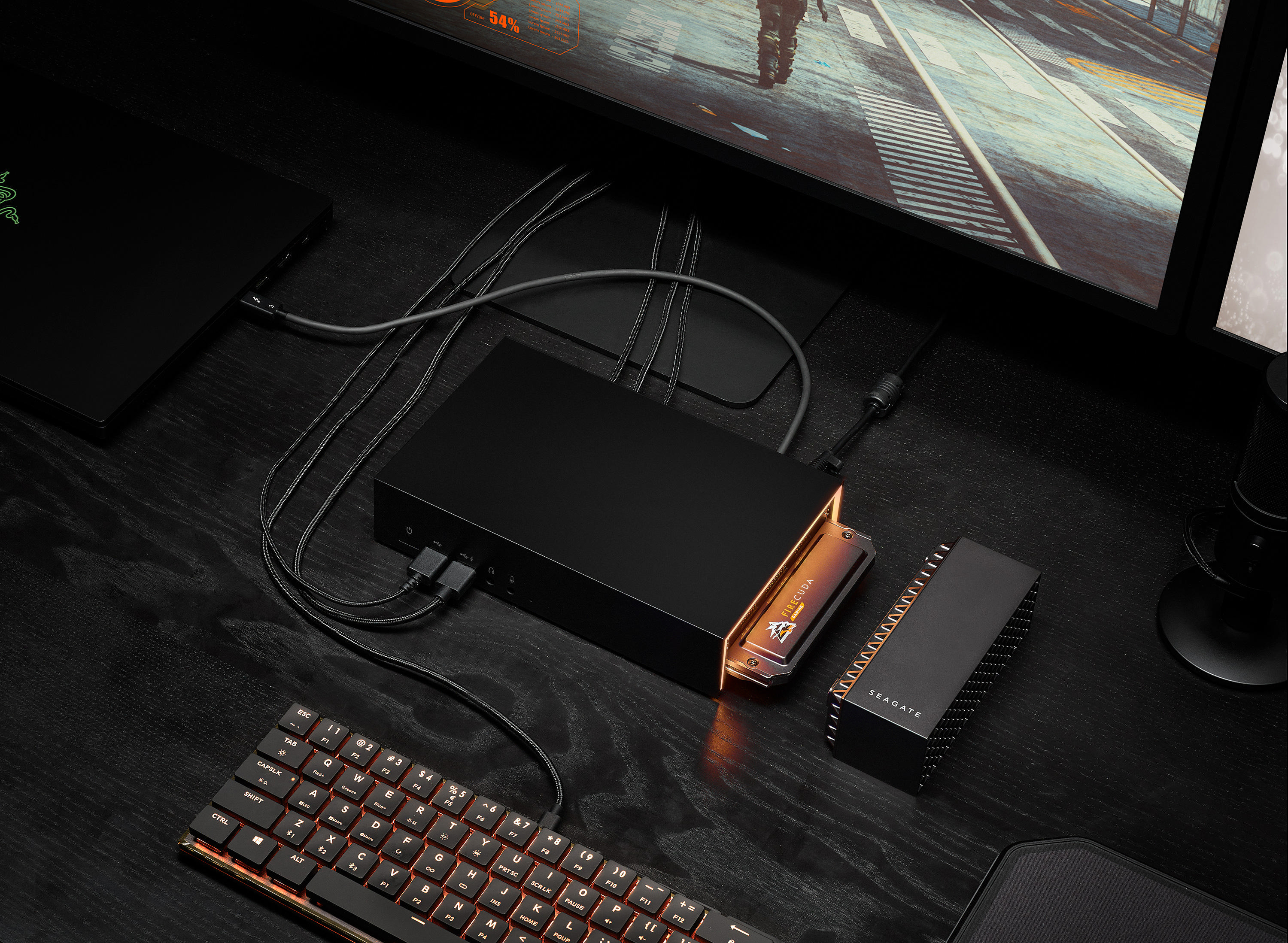 SEAGATE FireCuda Gaming Dock Festplatte, 4 TB HDD, 3,5 Zoll, extern, Schwarz